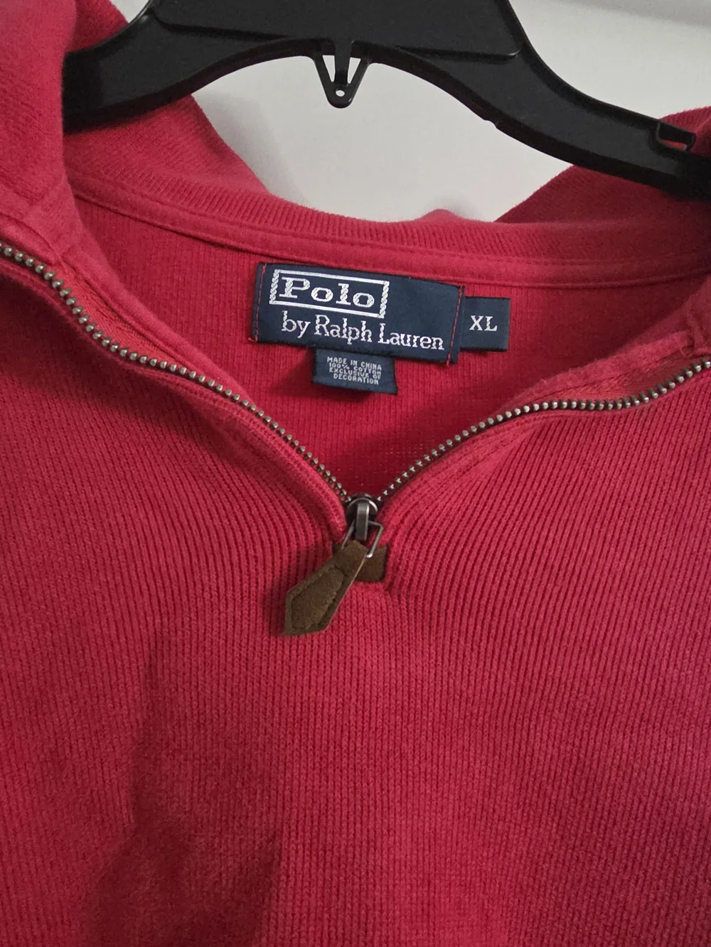 Polo by Ralph Lauren Men's Red Quarter-Zip Sweater